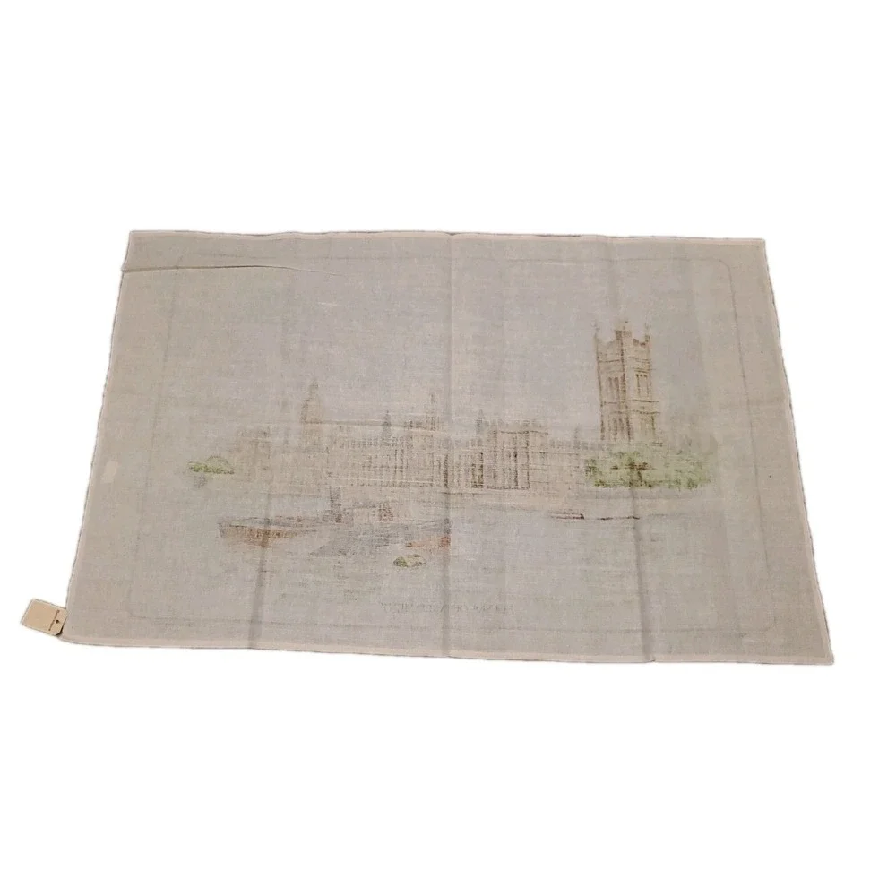 Houses of Parliament Lamont Tea Towel Linen Cotton Blend Vintage Tea‎ Towel